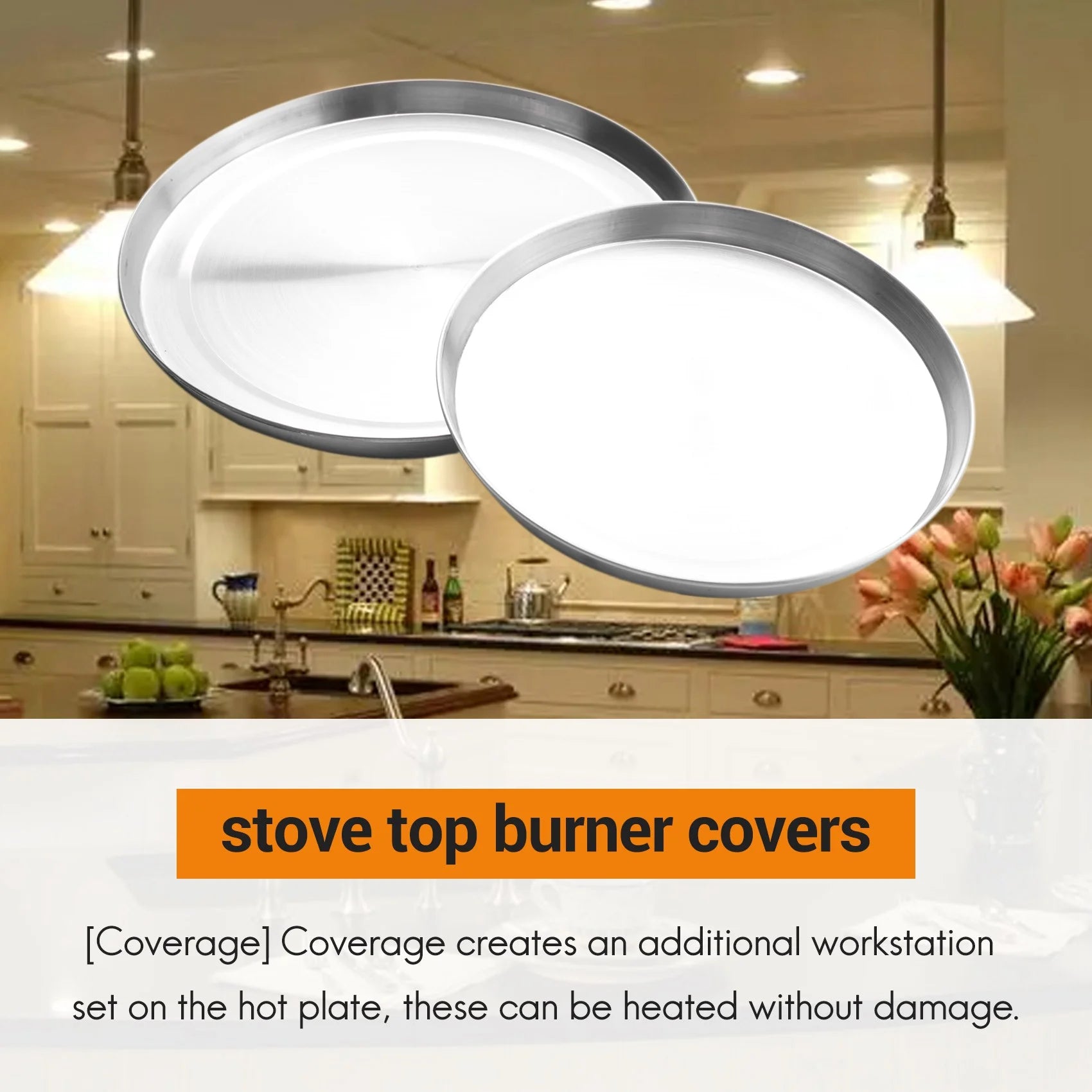4Pcs Stainless Steel Hob Covers Stove Plate Top Cooker Protector Kit Set Utensils 17/21CM Kitchen Accessories