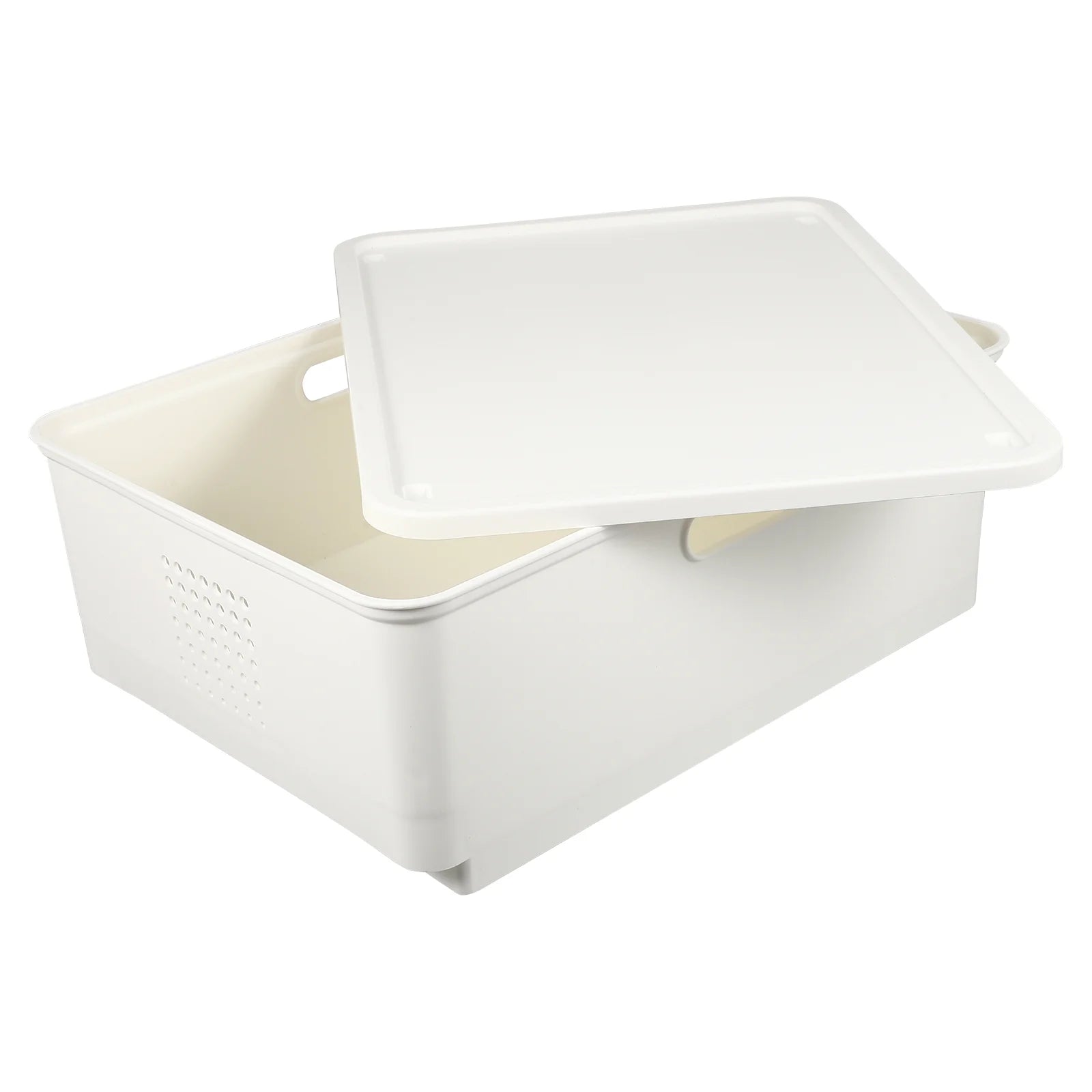 Japanese Storage Box Kitchen Shelves Basket Containers with Lids White