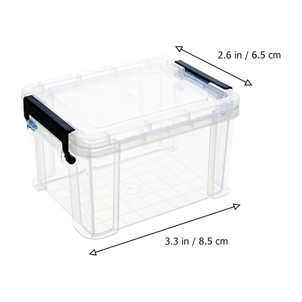 4Pcs Multi-functional Toy Storage Box Plastic Sundries Organizer with Lid Handles 8.5x6.5x5.0cm