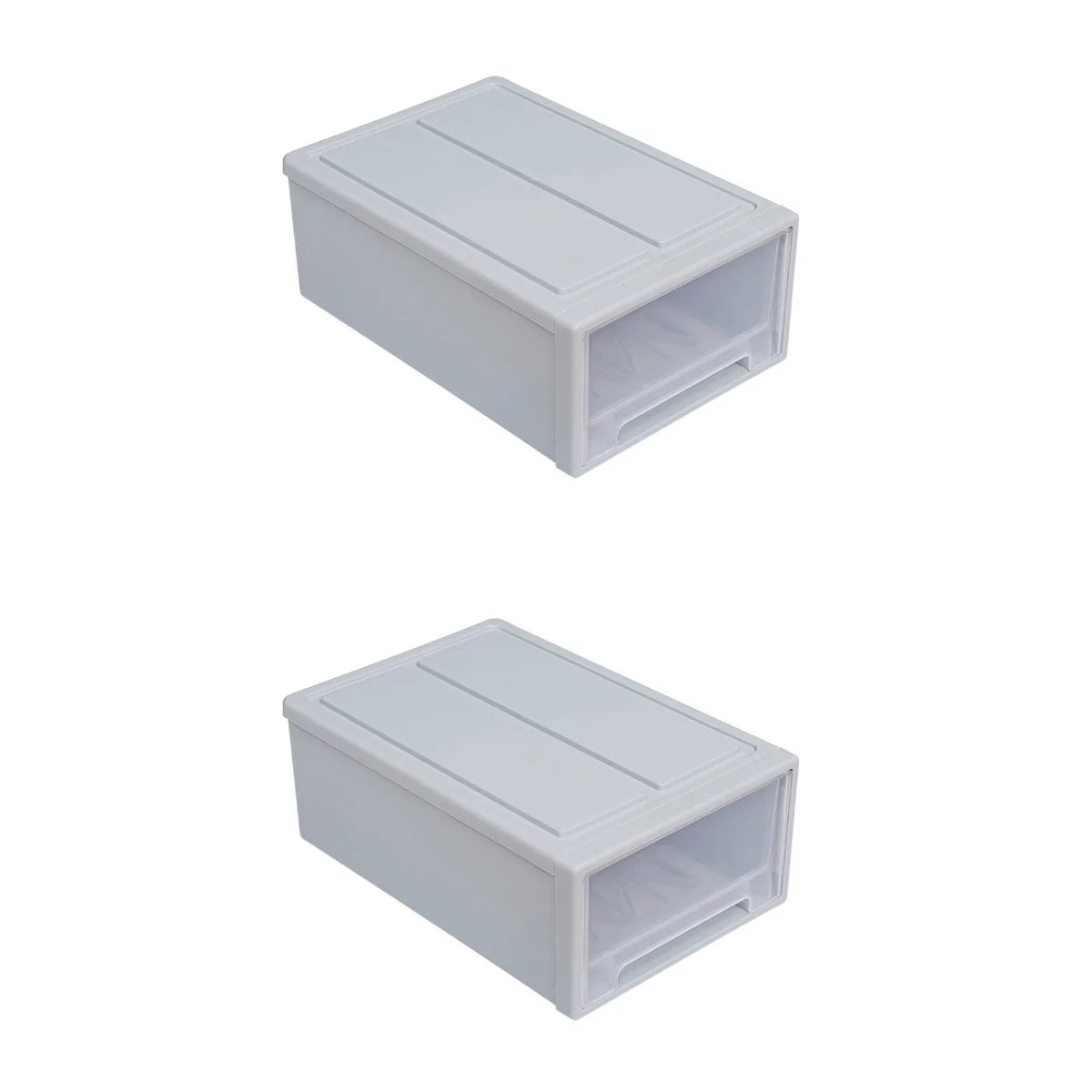 2pcs Drawer Clothes Storage Box- Out Drawer Container for Organizing Mens and Shoes Sandals Wedges Flats Heels and Accessories Blue