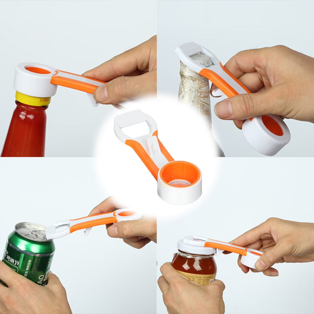 Hiroekza Jar Opener 4-in-1 Grip Bottle Opener Jar Opener - Easily Opens Twists Caps Bottle Caps Canning Lids And Can Tabs Kitchen Gadgets Clearance