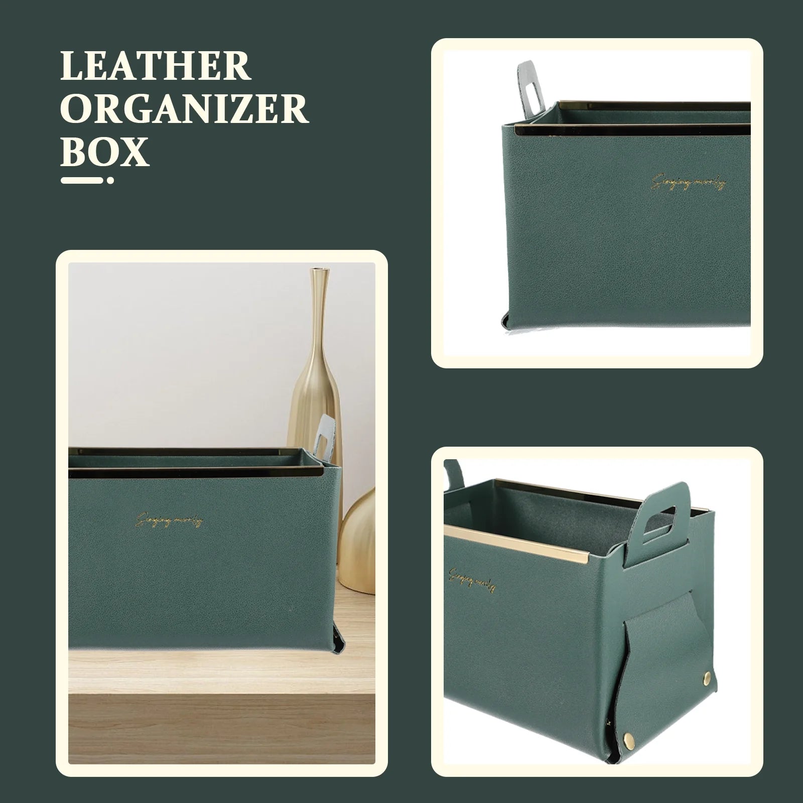 Storage Basket Cube Leather Lightweight Box Home Use Organizer