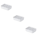 3pcs Underwear Storage Box Plastic Storage Basket Stackable Storage Container with 15-Compartment Divider for Bra Panties Socks(White)