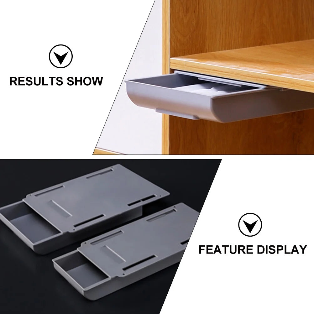 Wire Punch Free Storage Box Hanging Container Drawer Office