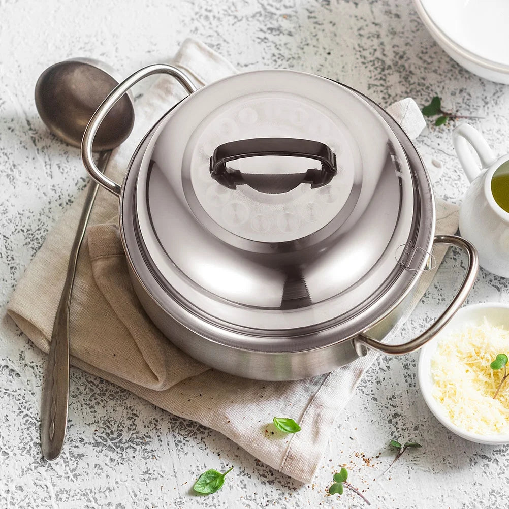 unbranded 2Pcs Stainless Steel Pot Covers 28.5cm Pot Lids Kitchen Accessories (Silver)