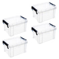 4Pcs Multi-functional Toy Storage Box Plastic Sundries Organizer with Lid Handles 8.5x6.5x5.0cm