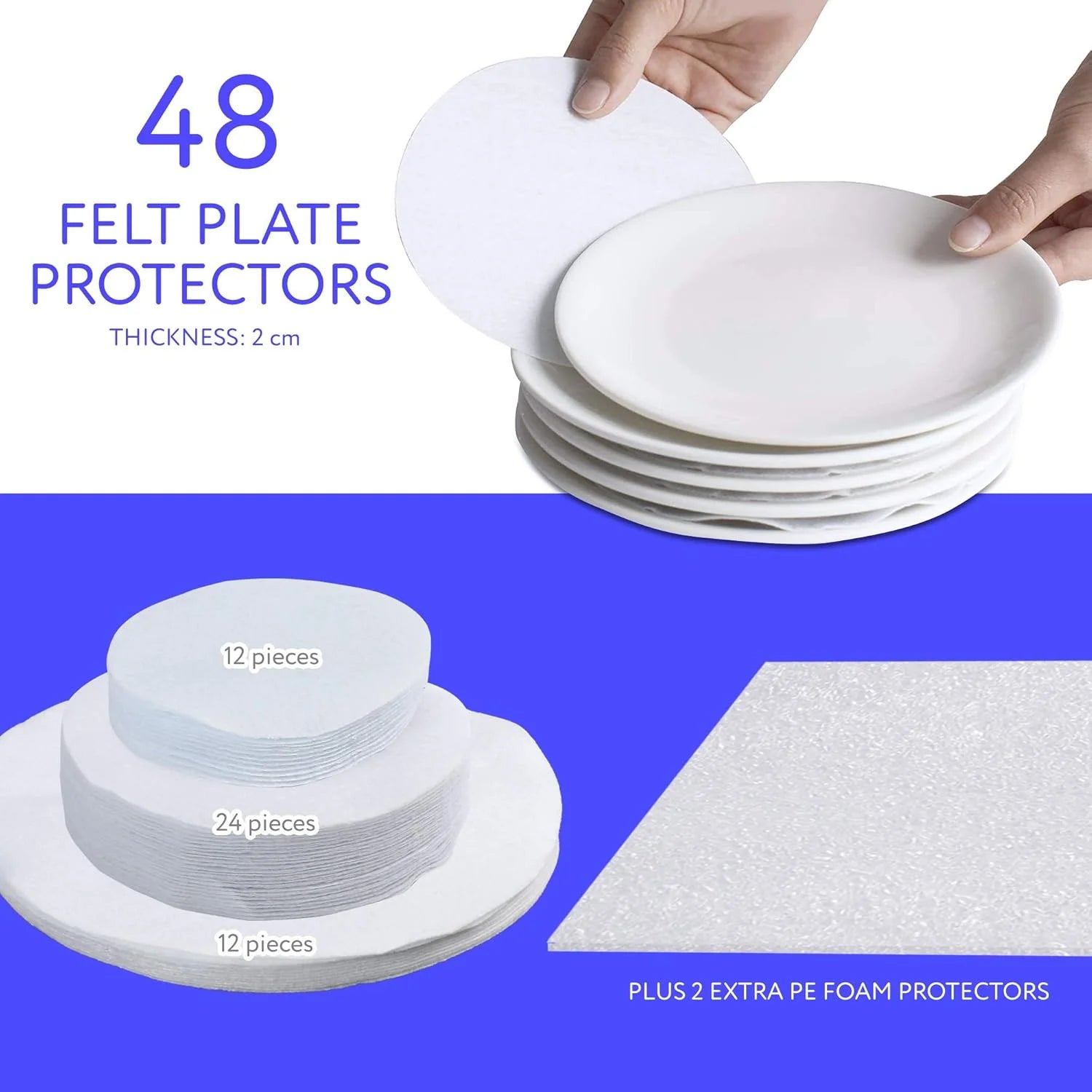 China Storage Containers - Quilted 6-Piece Set Storage Box- Stores Chinaware Stemware Dinnerware Dish Storage Service for 12 48 Pcs Felt Protectors Cardboard Dividers Included
