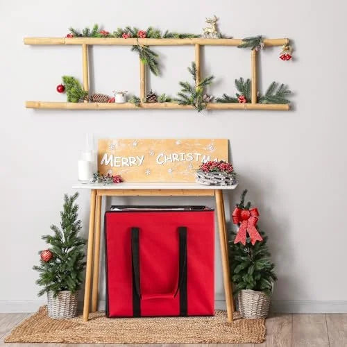 Christmas Ornament Storage Containers -Holds Up to 100 Holiday Ornaments with 5 Removable Trays Large Storage Box with Clear Covered Top &amp; Sturdy Handles