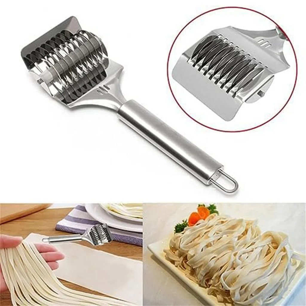 High Grade Stainless Steel Noodle Lattice Roller Dough Cutter for Kitchen Cooking Tools