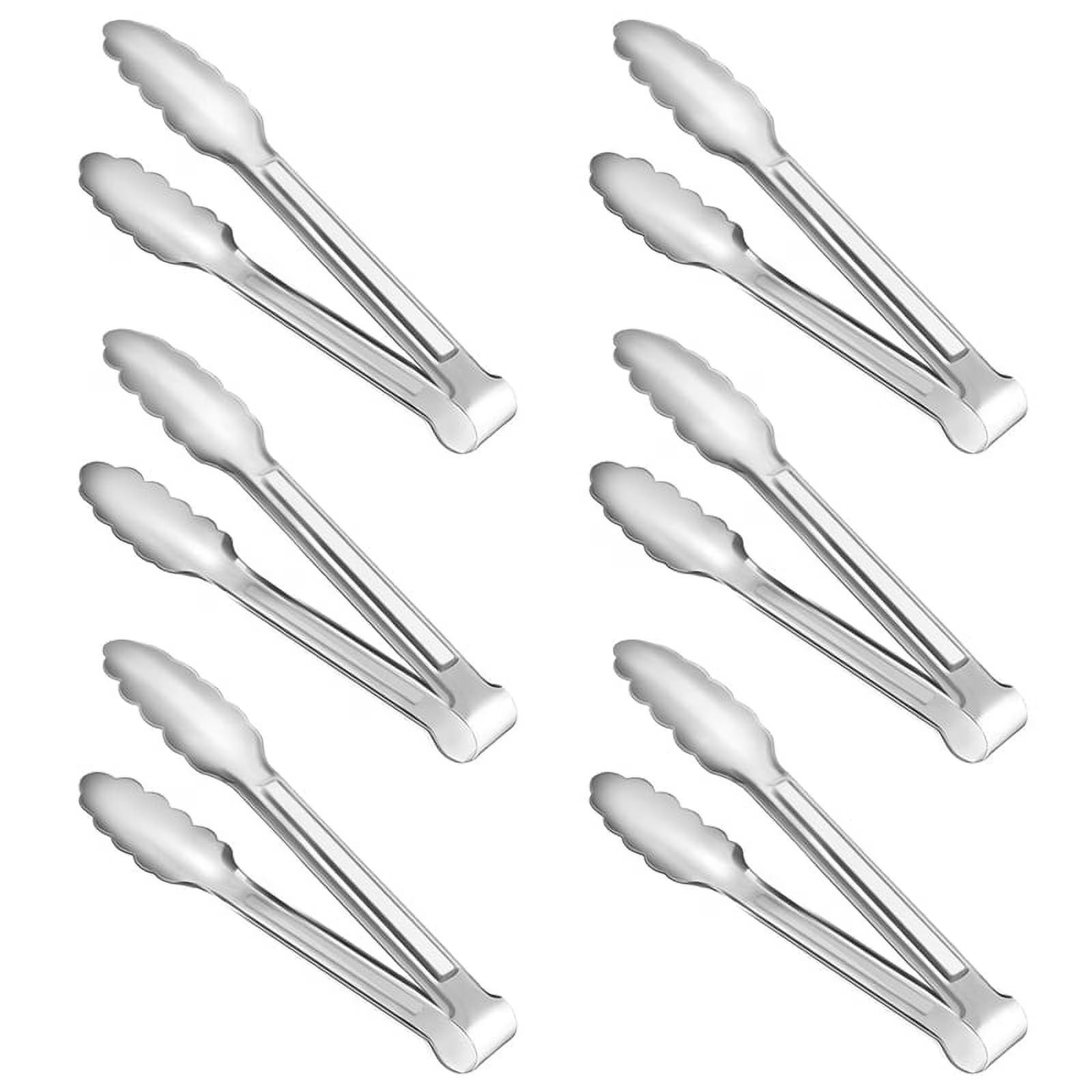 Unbranded 6 Pack Serving Tongs 7 Inch Stainless Steel Food Tongs for Salad Buffet Catering