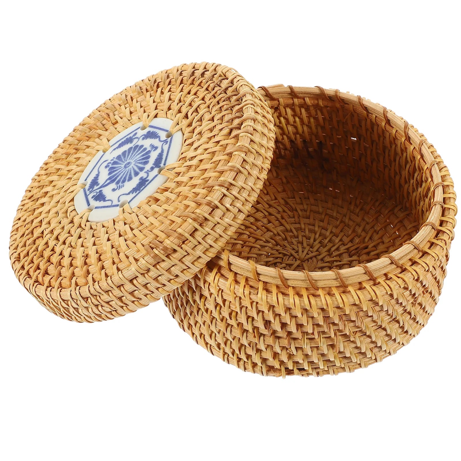 Toy Rattan Nut Box Household Storage Container 14X14X8CM
