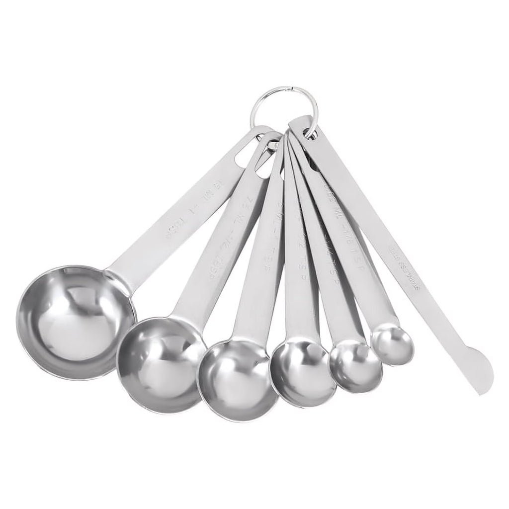 Stainless Steel Measuring Spoons Cups Set Small Tablespoon Teaspoons Set 6 with Bonus C4662