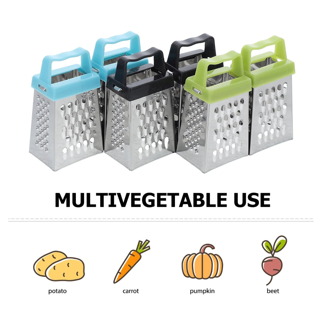unbranded 6pcs Mini Cheese Grater Stainless Steel Small Box Grater Vegetables Shredder Handheld Kitchen Tool for Slicing Cheese Ginger Potatoes