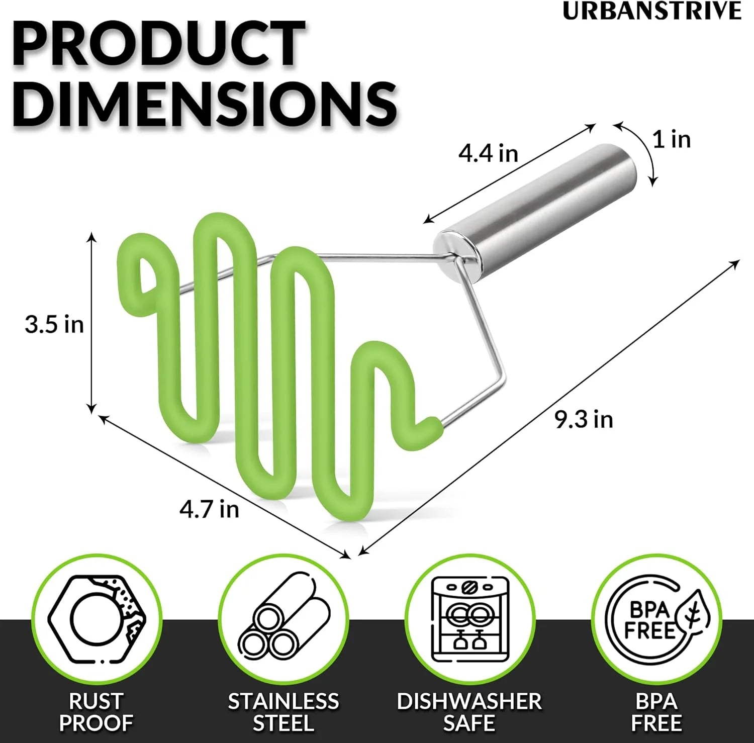 Non-Scratch Silicone Potato Masher Kitchen Tool Potatoes Masher Potato Masher Stainless Steel Wrapped In Premium Silicone Potato Smasher
