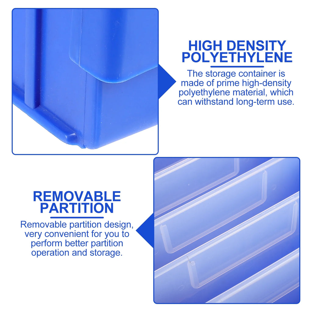 Parts Box Screw Partitions Design Blue Storage Container