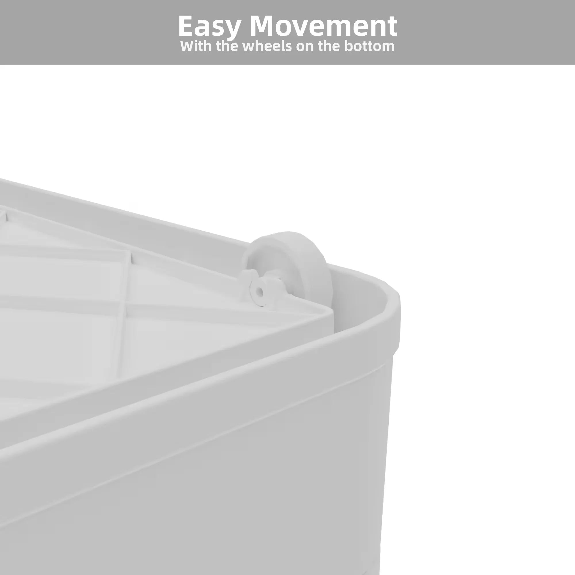 384QT 3-Pack Transparent Stackable Storage Bins with 5 Doors to Open with Wheels Folding Plastic Craft Containers Large Closet Organizers Box for Bedrooms Living Rooms Study Kids' Toys White