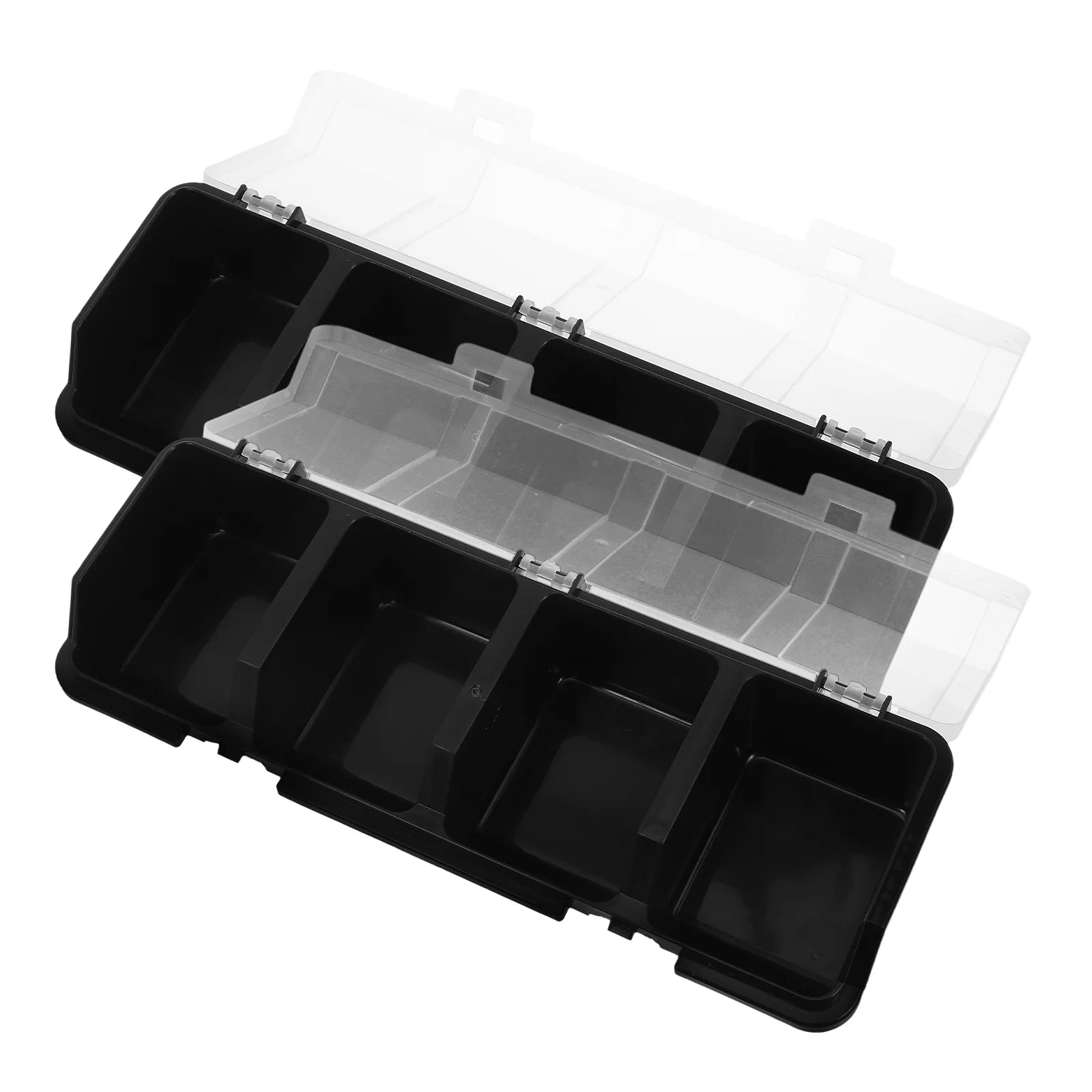 2 Pcs Screw Parts Box Storage Small Organizer Large Organizers and Bins Crate Black