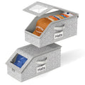 2 Pcs Stackable Hat Storage for Baseball Caps Holds up to 24 Caps Hat Organizer for Closet Sturdy Snapback Boxes for Men with Cardboard Grey