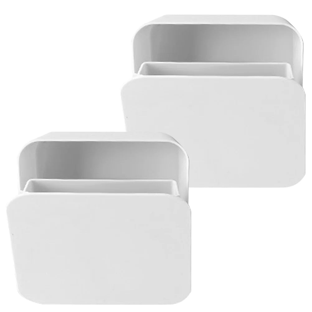 2 Pcs Wall-mounted Boxes Small Apartment Storage Box 14x5.5x14cm White