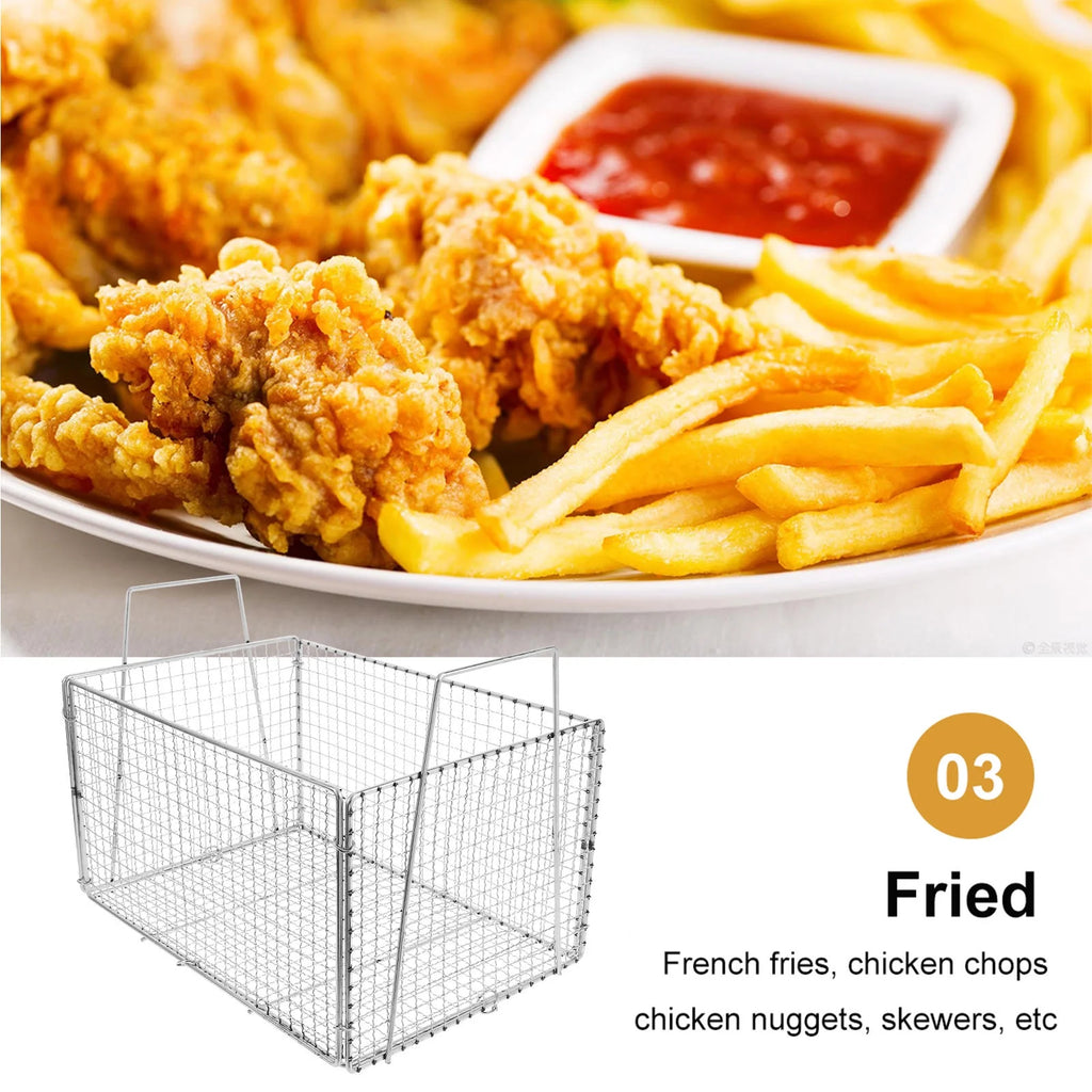 unbranded Foldable Stainless Steel Drainer for Cooking Kitchen Tool 1Set