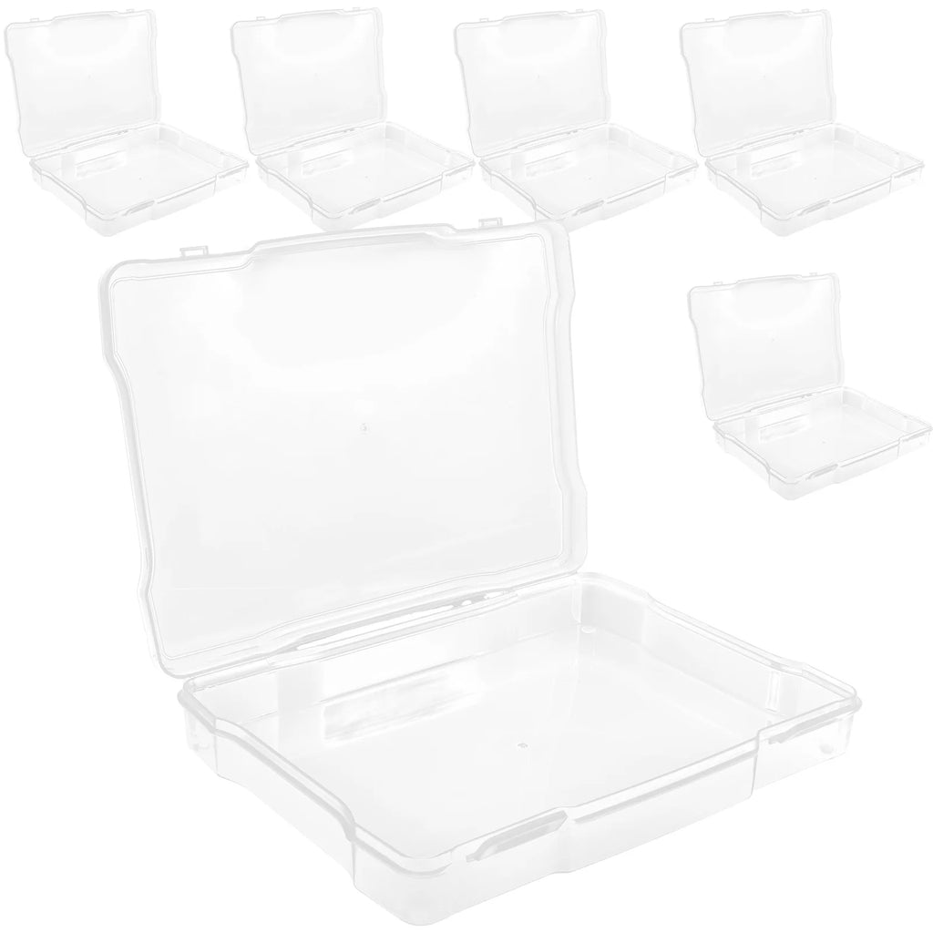 6Pcs Cards Storage Boxes Postcards Photos Organizing Cases Clear Plastic Storage Cases