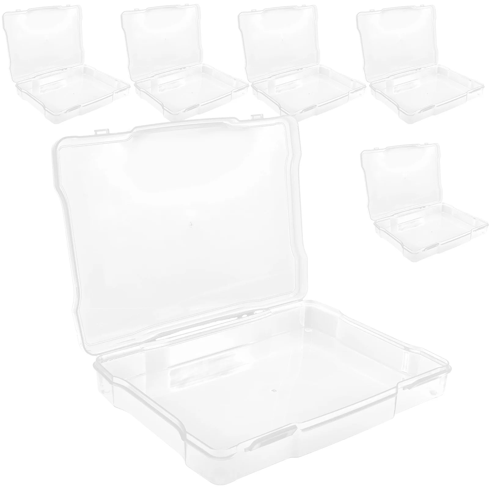 6Pcs Cards Storage Boxes Postcards Photos Organizing Cases Clear Plastic Storage Cases