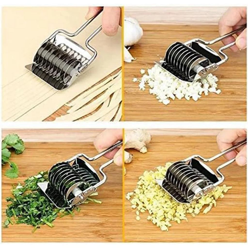 High Grade Stainless Steel Noodle Lattice Roller Dough Cutter for Kitchen Cooking Tools