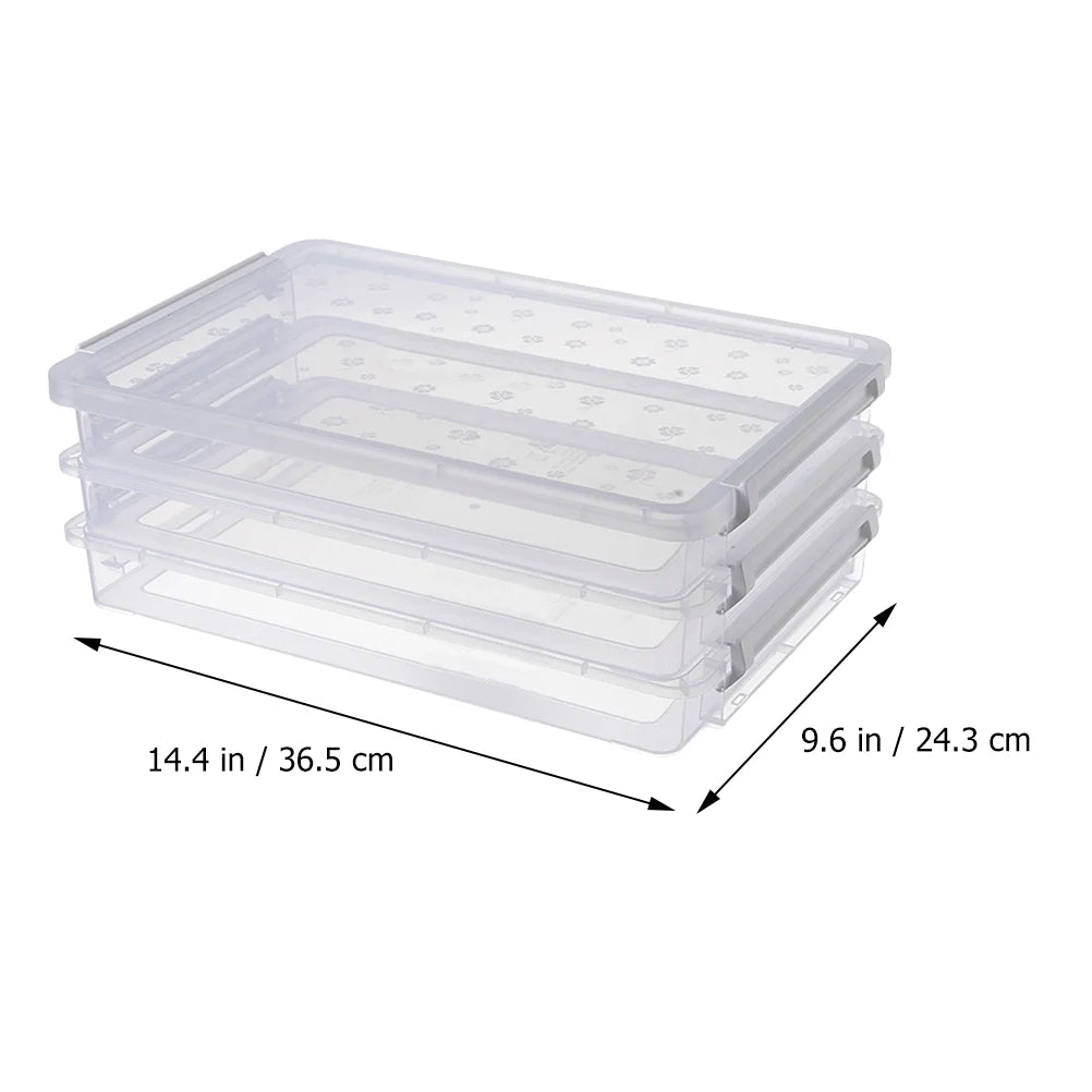2pcs Multilayers Transparent Storage Box Clear Plastic Document Paper Filling Case
