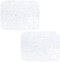 Bligli Pebble Sink Mat 2-Pack - PVC Kitchen Protector for Stainless Steel/Ceramic Dish Drying Mat for Dishes 15.7" x 11.8" Clear