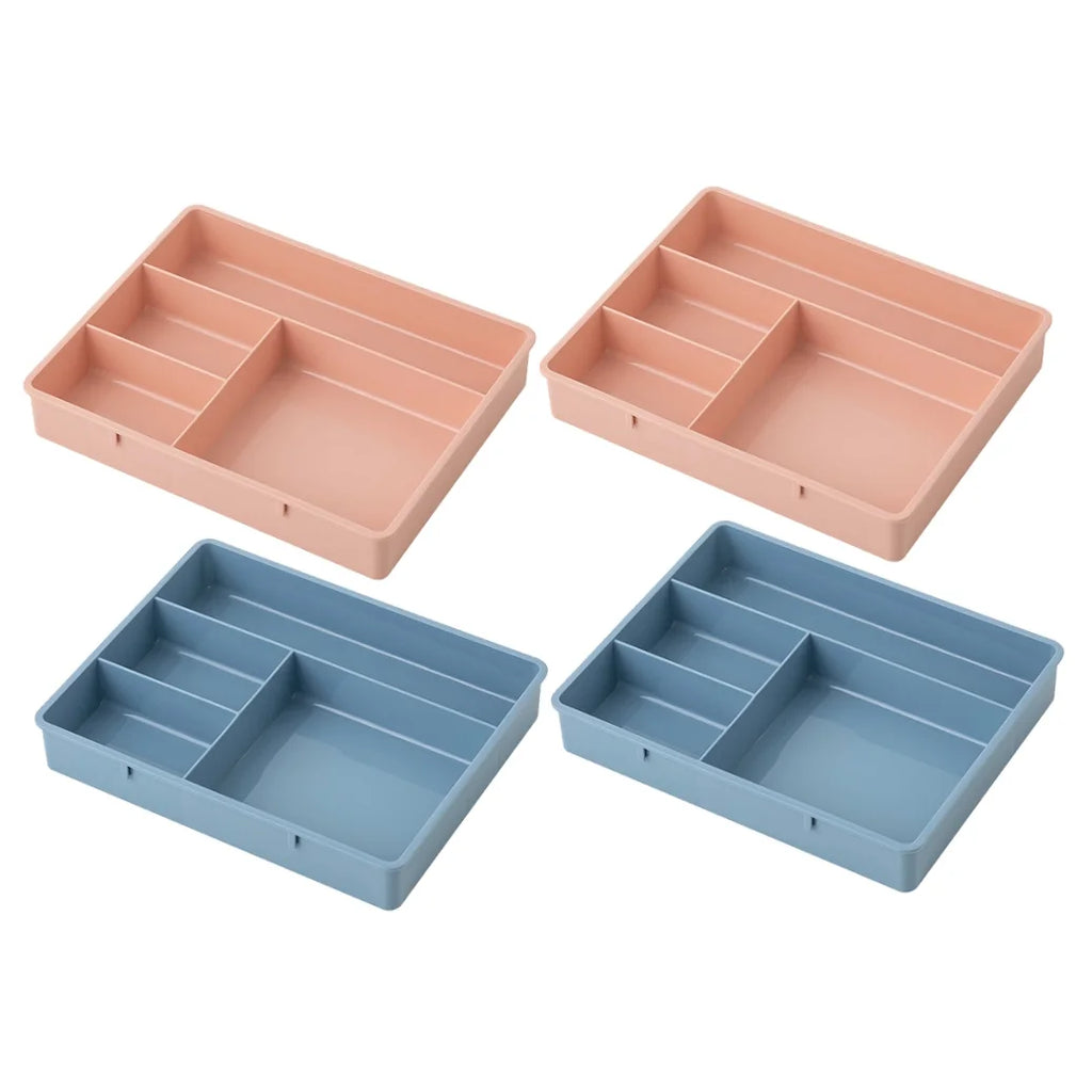 4 Pcs Office Storage Bins Drawers Four Grid Box Four-grid Compartment Case