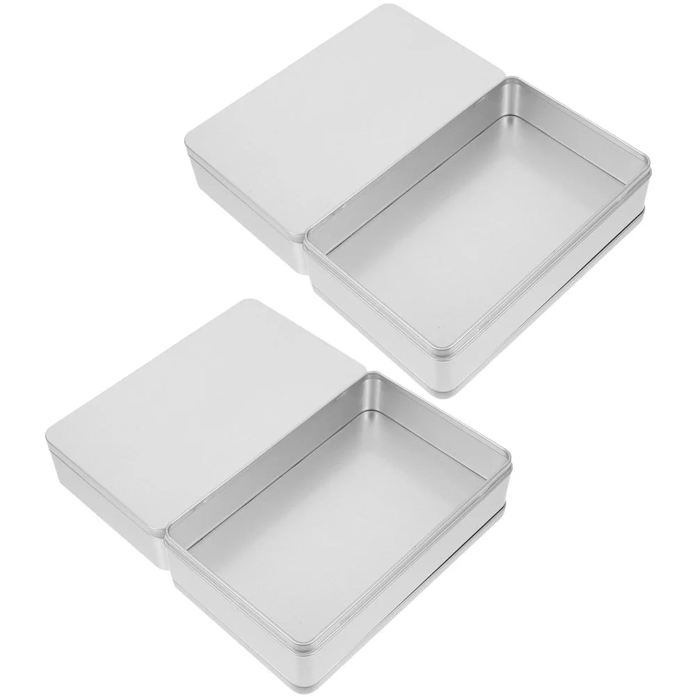 4 Pcs Collapsible Storage Bins Metal Tin Box Compact Lightweight Travel