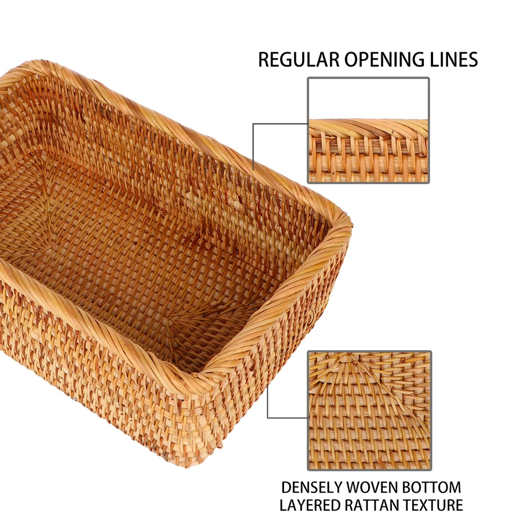 Wicker Basket with Lid Storage Boxes Lids Practical Home Child