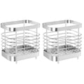 unbranded 2pcs Stainless Steel Cutlery Holder Kitchen Worktop Spoon Stand Space-saving Kitchen Utensil Holder
