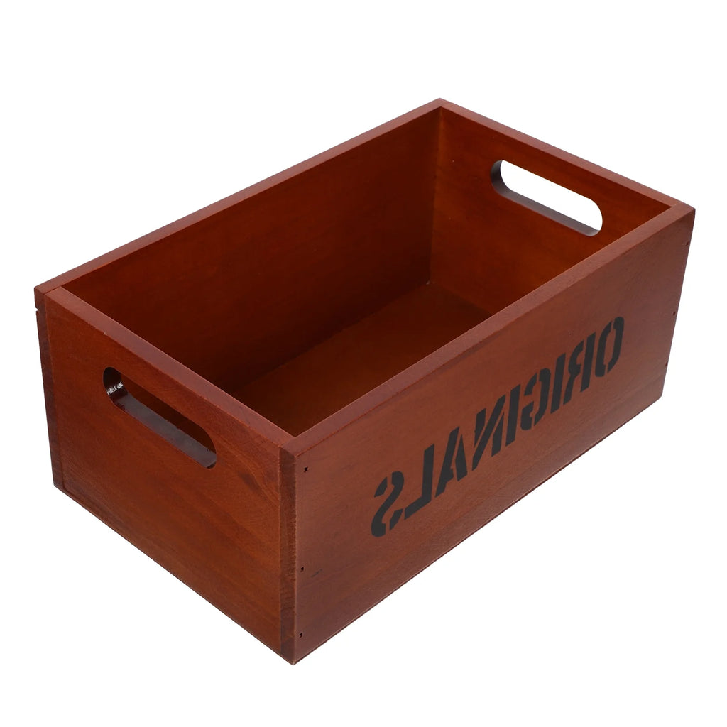 Monitor Stand Cube Storage Wooden Storage Box Office 26.00X16.00X11.00CM Brown