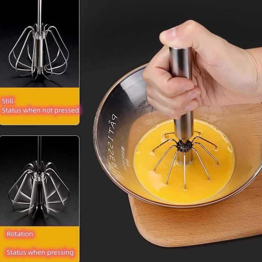 Egg Whisk,2 Pack Stainless Steel Home Kitchen Tool Hand Easy Whisk Egg Beater Manual Mixer Blender for Whisking Beating &amp; Stirring.