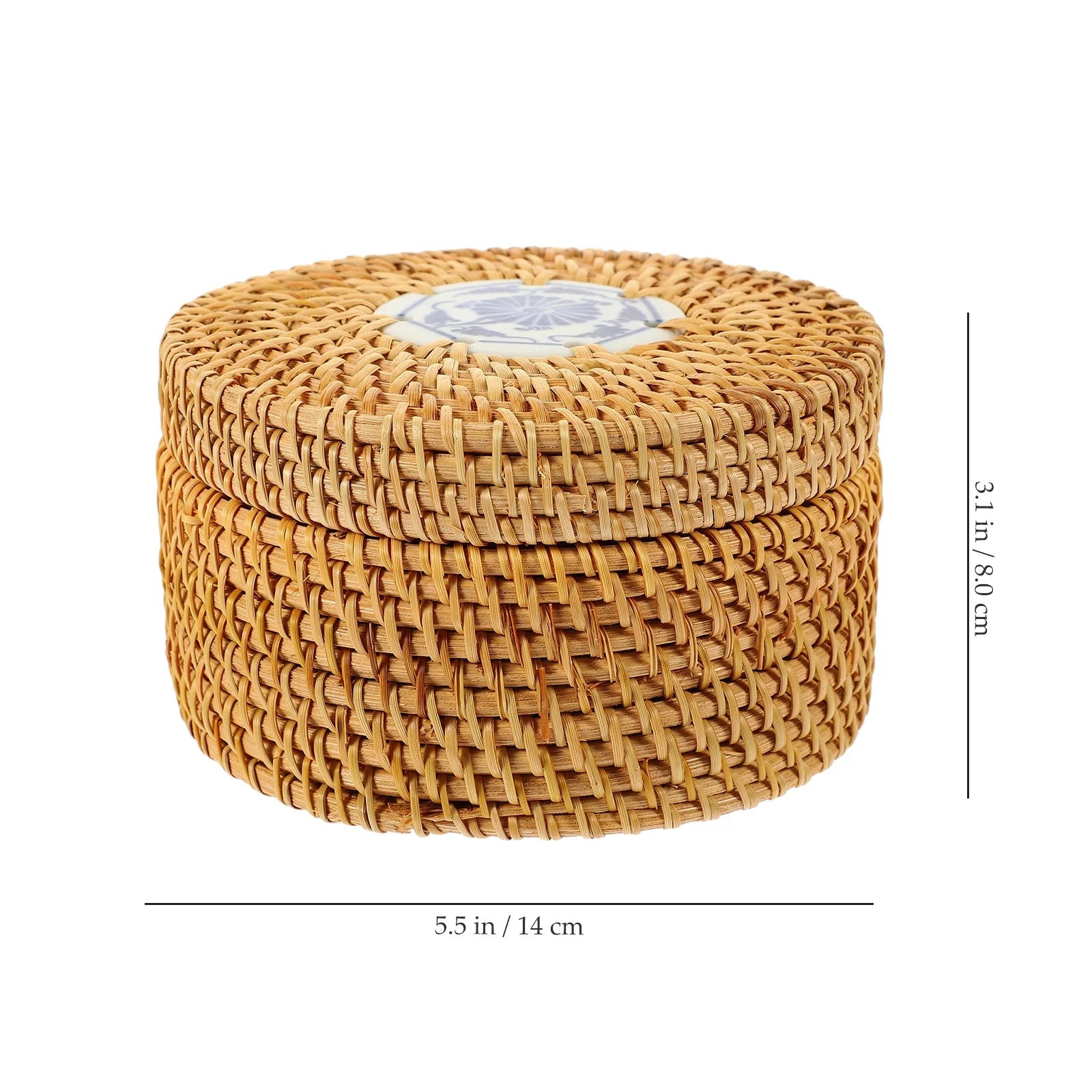 Toy Rattan Nut Box Household Storage Container 14X14X8CM