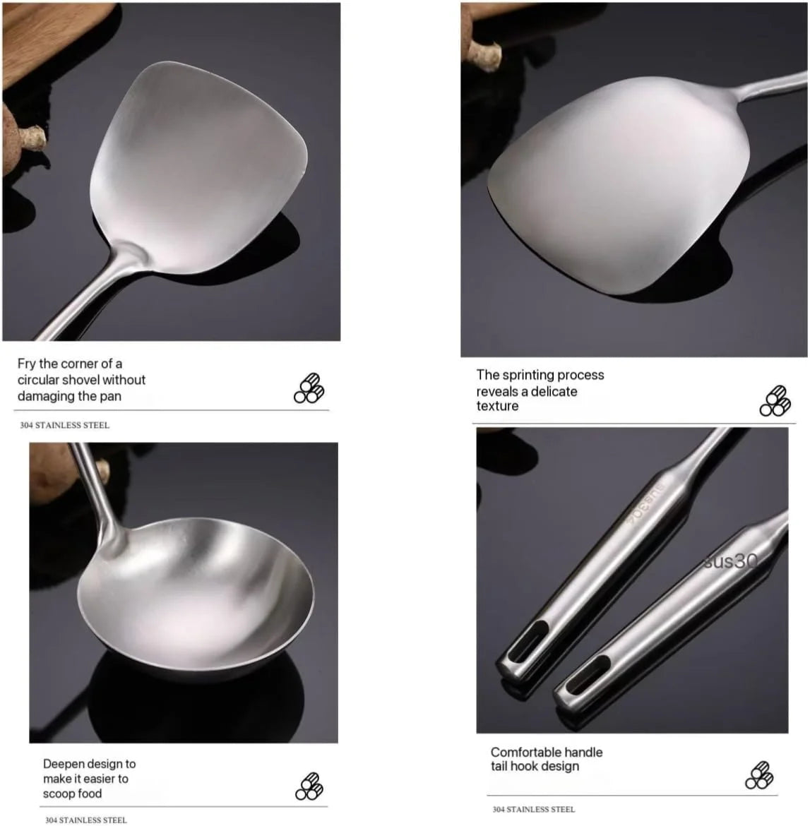 Premium 7-Piece Gold Kitchen Utensil Set with Stand Stainless Steel Cooking Tools- Dishwasher Safe Ladle Spoon Spatula Pasta Fork Luxury Brass Kitchen Accessories for Home Chefs (Gold)