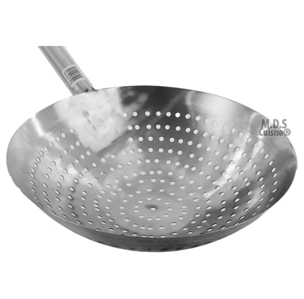 Stir Fry Skimmer Strainer 25" Stainless Steel Spider Ladle for Deep Frying Carnitas Chicken Shrimp - Long Handle Kitchen Tool