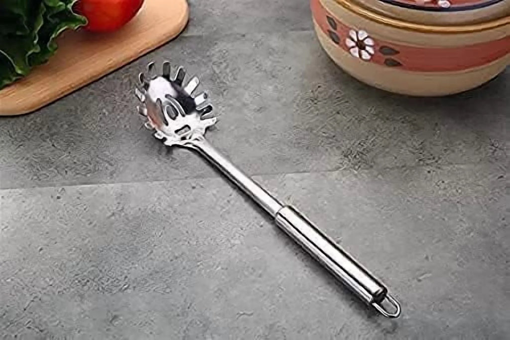 2-Piece Spaghetti Set Stainless Steel Pasta&amp; Tongs Heat Resistant 12 Inch