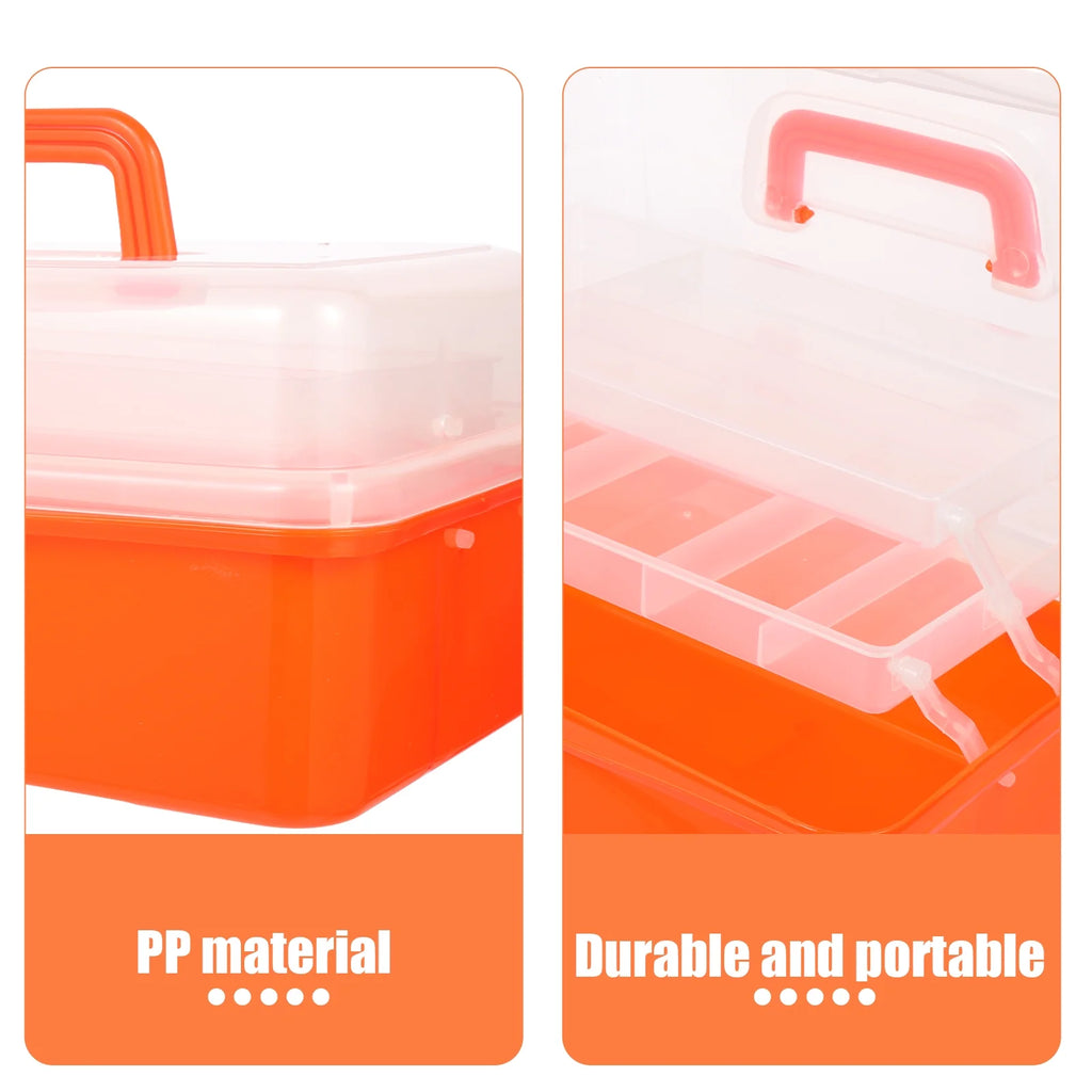 Wicker Three Layer Storage Box Household Tool Box Office 32X17CM Orange