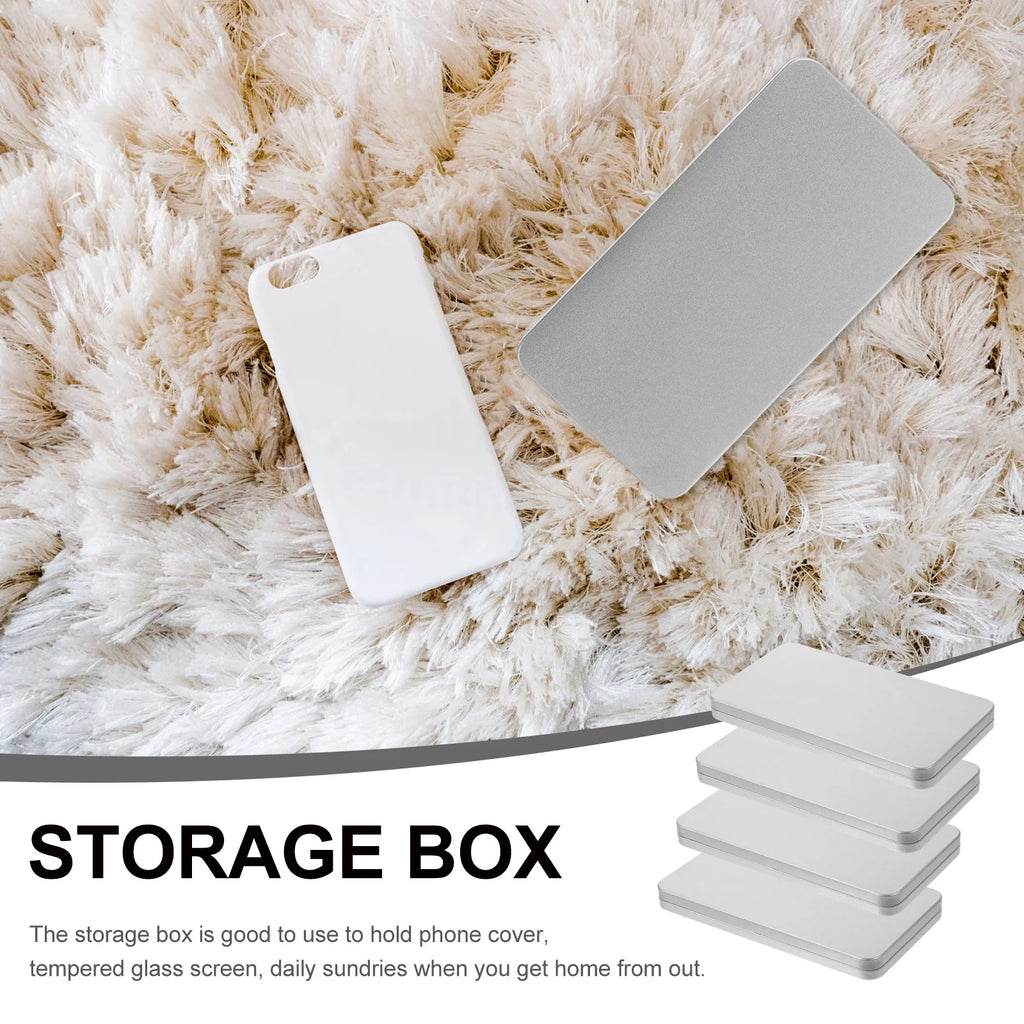 4 Pcs Clear Wicker Basket Tempered Film Storage Box Stylish Holder