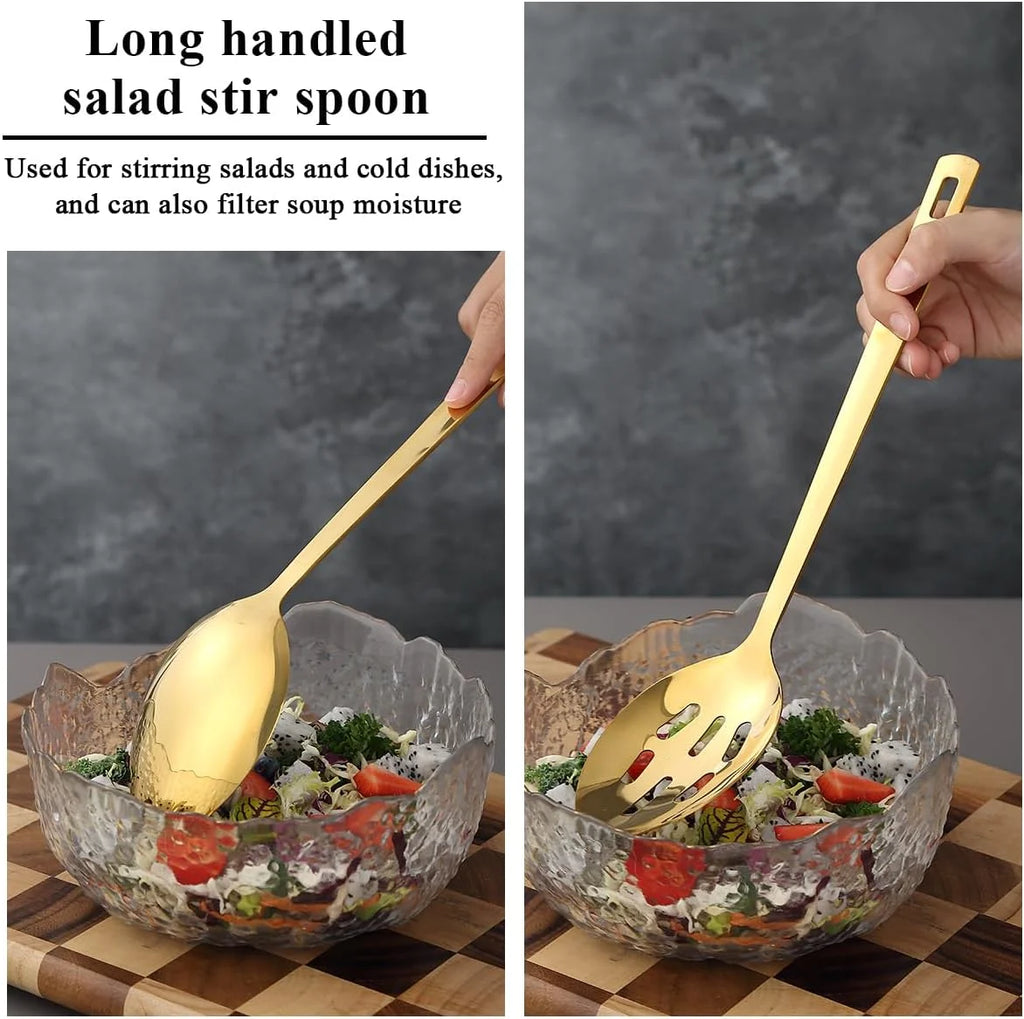 Gold Kitchen Utensils Set 6pcs Titanium Plating Stainless Steel Cooking Utensils Set Heavy Duty Kitchen Tools Spatulas Set Home Essentials Kitchen Gadgets Accessories