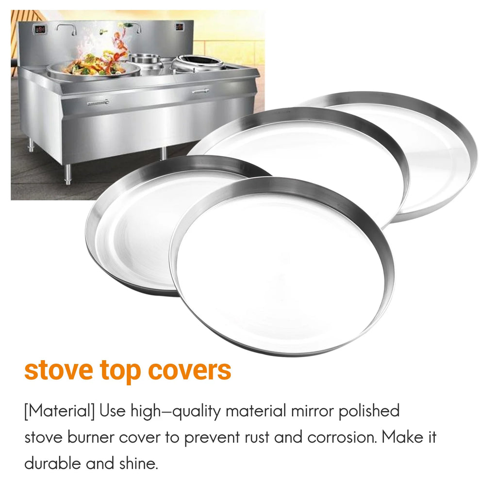 4Pcs Stainless Steel Hob Covers Stove Plate Top Cooker Protector Kit Set Utensils 17/21CM Kitchen Accessories