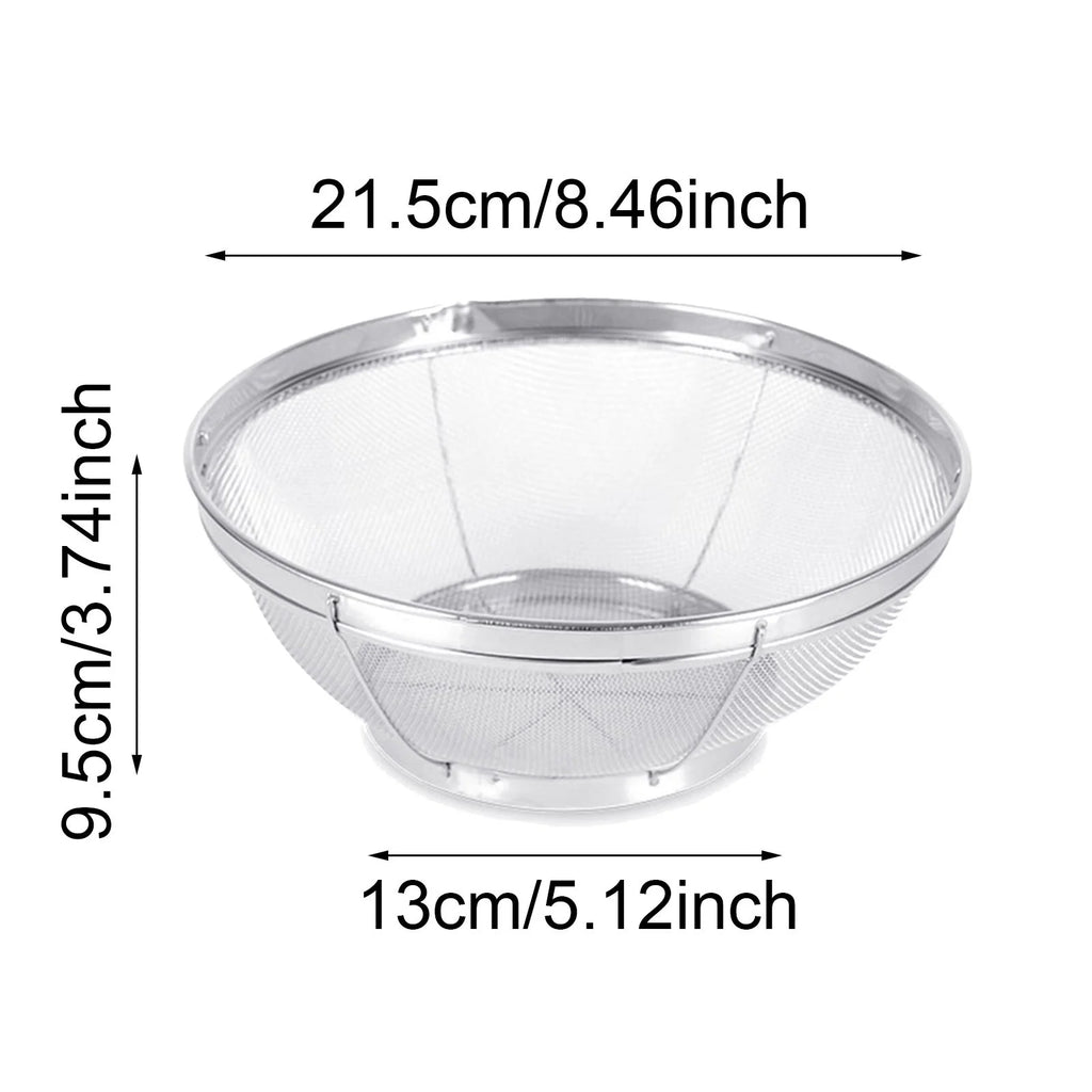 Stainless Steel Rice Washing Bowl Fine Mesh Strainer Large Colander for Fruits and Vegetables