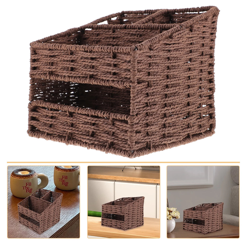2pcs Desktop Storage Container Home Office Storage Box Sundries Small Items Organizer