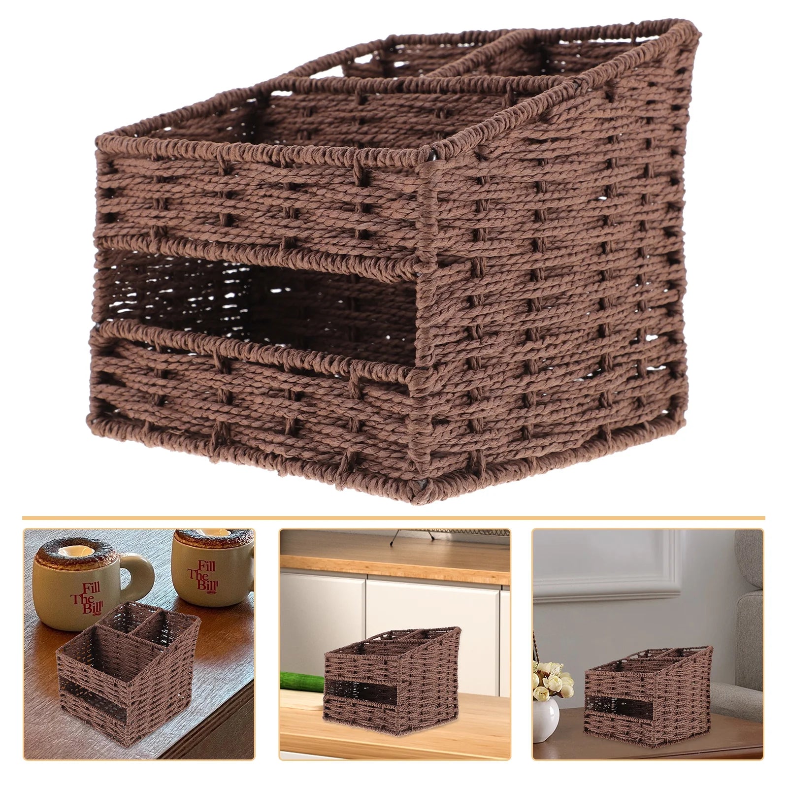 2pcs Desktop Storage Container Home Office Storage Box Sundries Small Items Organizer
