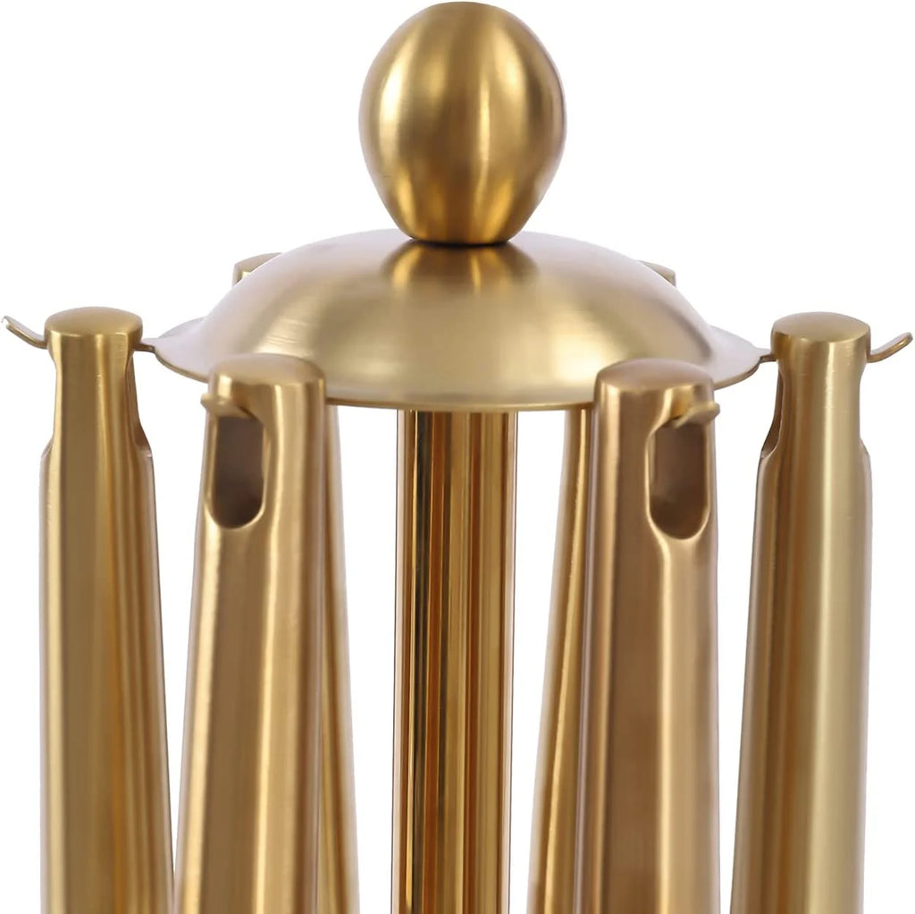 7pcs/ Set Gold Cooking Utensils Healthy Kitchen Tool with Holder Stainless Steel