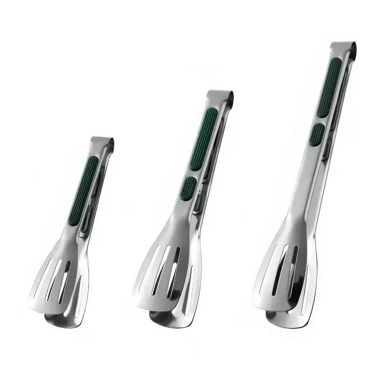 3 Pcs Stainless Steel Food Clips and Barbecue ForksSmallMediumLarge Three Size SetHigh Quality StructureMeat Salad Bread GrippersEssential Camping Kitchen Tools for Outdoor Tr