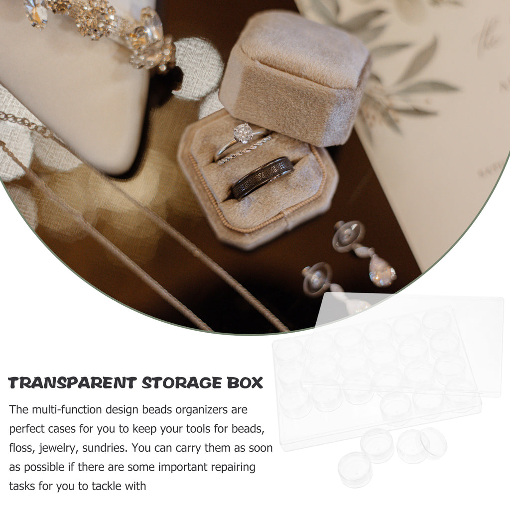 Closet Bead Organizers Storage Boxes 24X16cm Transparent