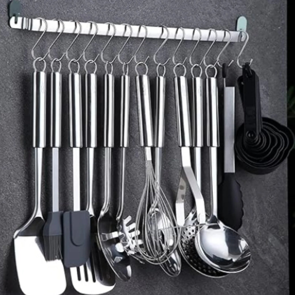 Kitchen Utensils Set 38 Pieces Stainless Steel Cooking Utensils Set Kitchen Gadgets Cookware Kitchen Tool Set with Utensil Holder Rack And Hooks For Hanging Dishwasher Safe